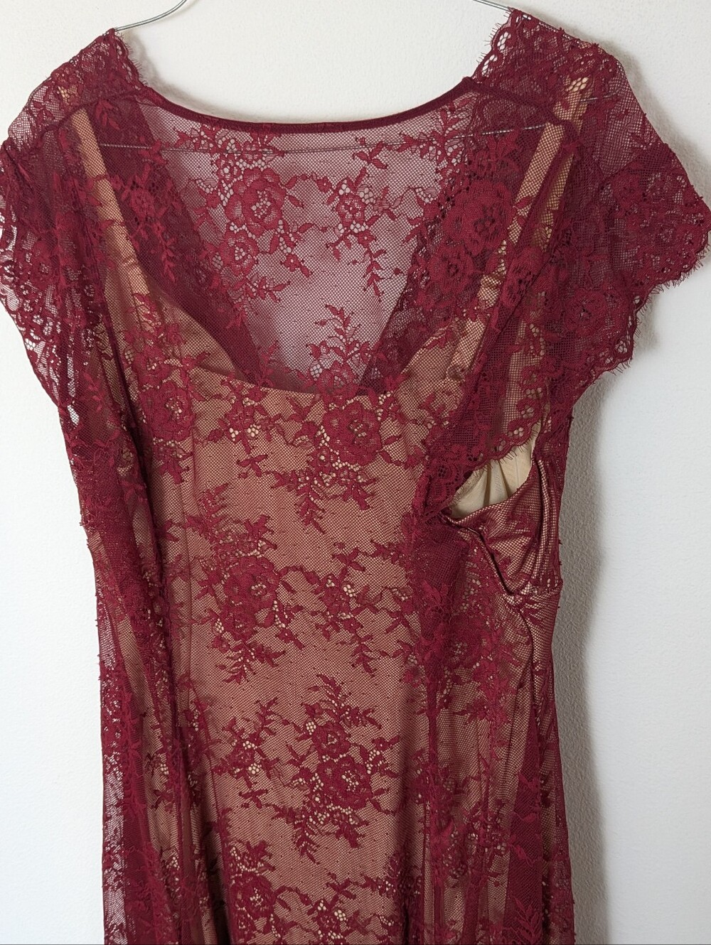 Popilush Women Shapewear Boho Floral Lace Front Slit Fit & Flare Midi Dress XXL - Picture 12 of 16